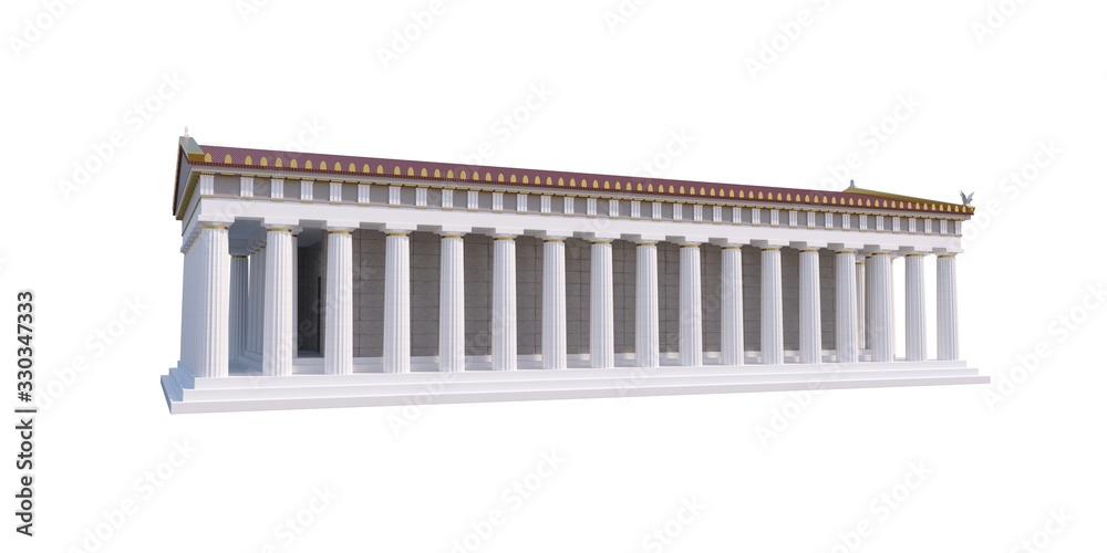 Parthenon, ancient greek temple, visualization, 3D illustration Parthenon, ancient greek temple, visualization, 3D illustration
