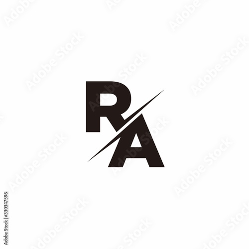 Logo Monogram Slash concept with Modern designs template letter RA