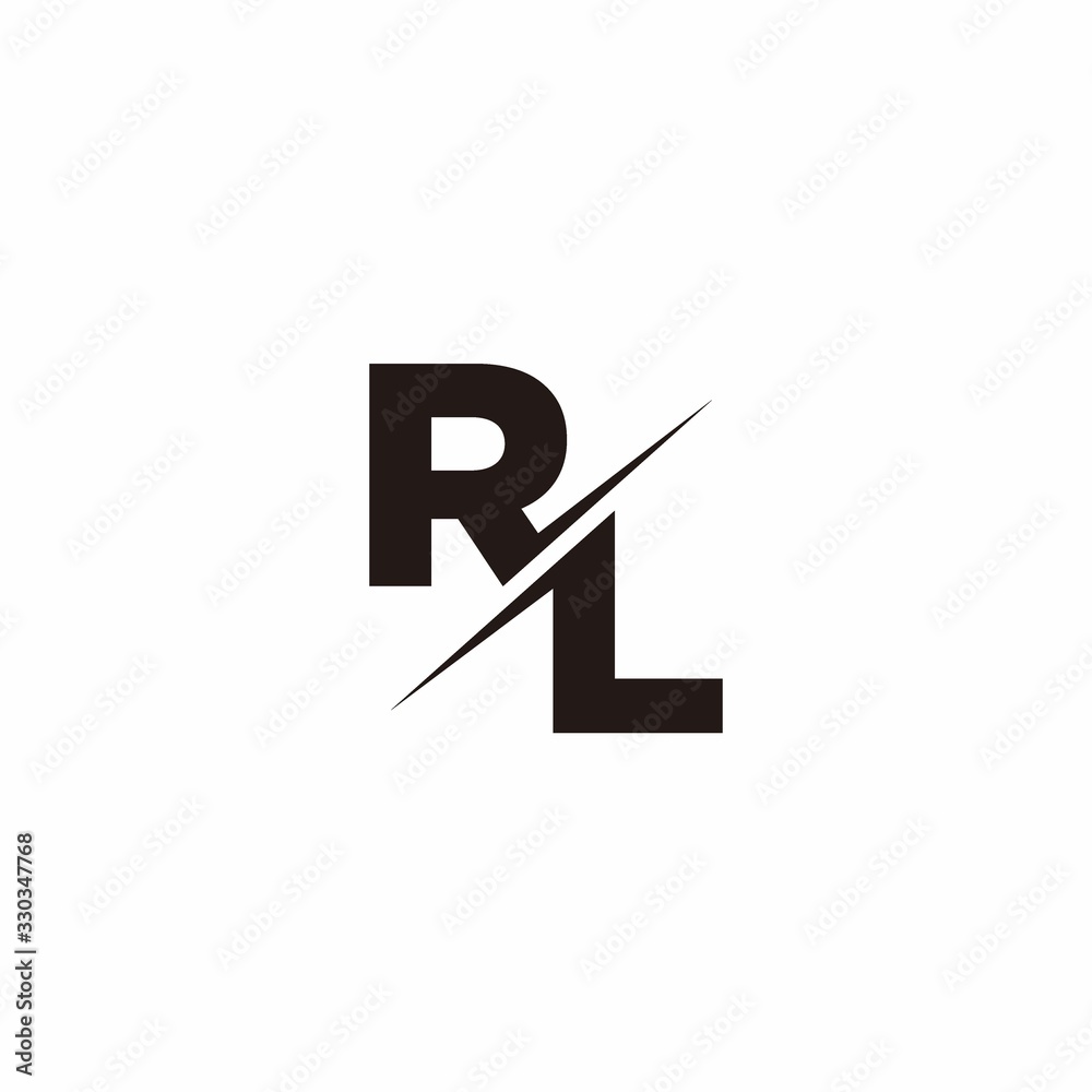 Logo Monogram Slash concept with Modern designs template letter RL ...