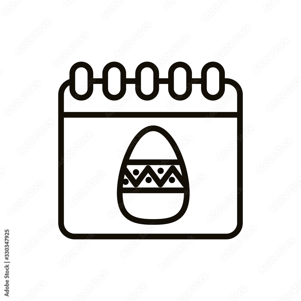 calendar with easter egg painted line style calendar with easter egg painted line style