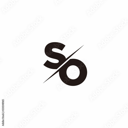 Logo Monogram Slash concept with Modern designs template letter SO