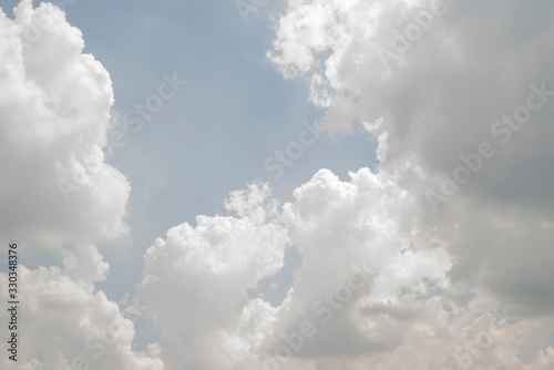 White cloud background and blue sky photo