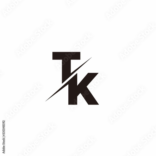 Logo Monogram Slash concept with Modern designs template letter TK