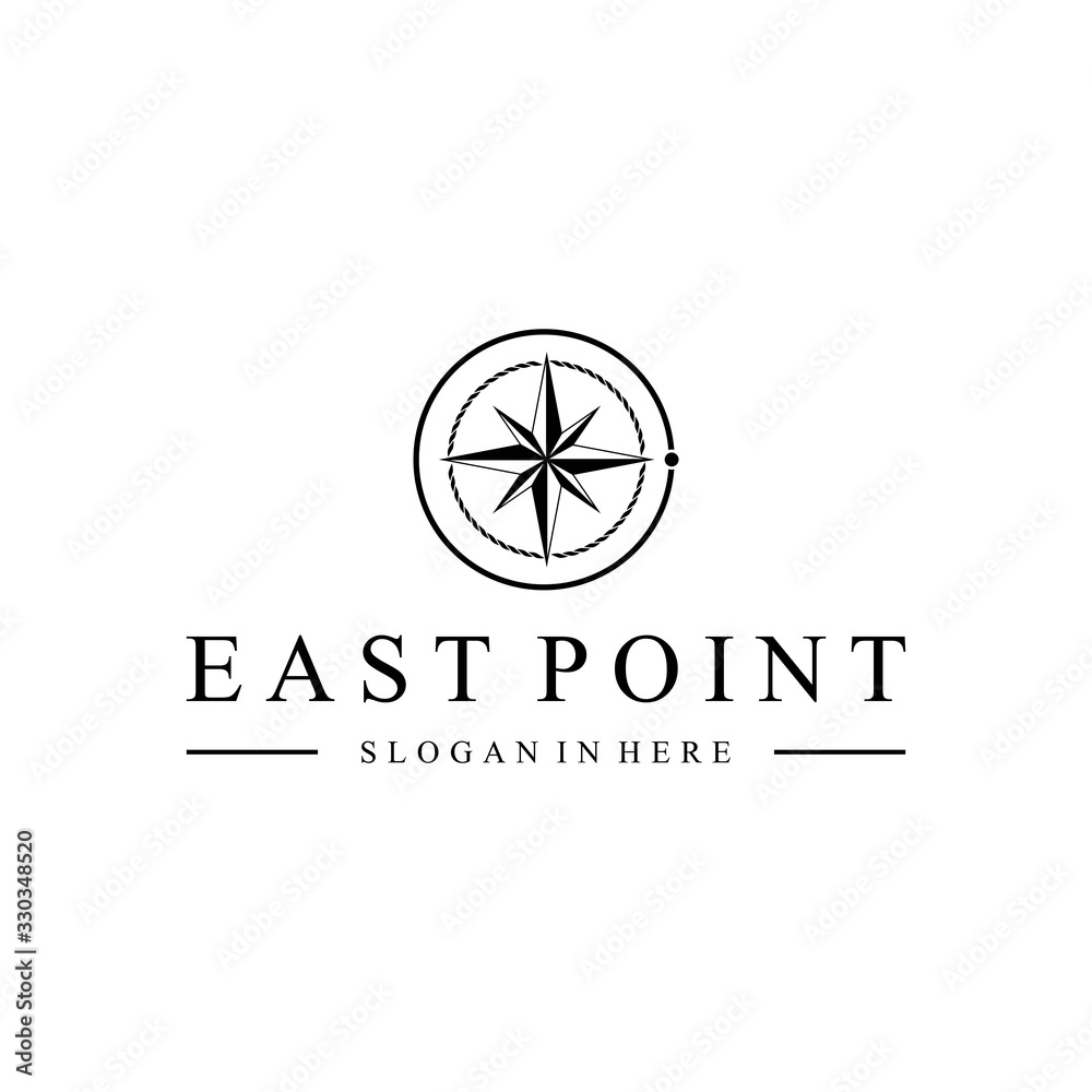 compass logo design, east point vector illustration compass logo design, east point vector illustration