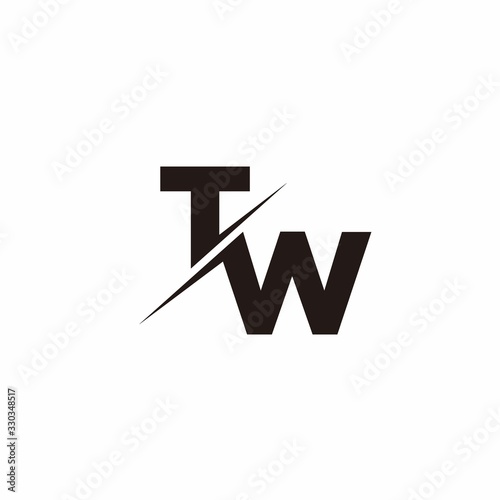 Logo Monogram Slash concept with Modern designs template letter TW