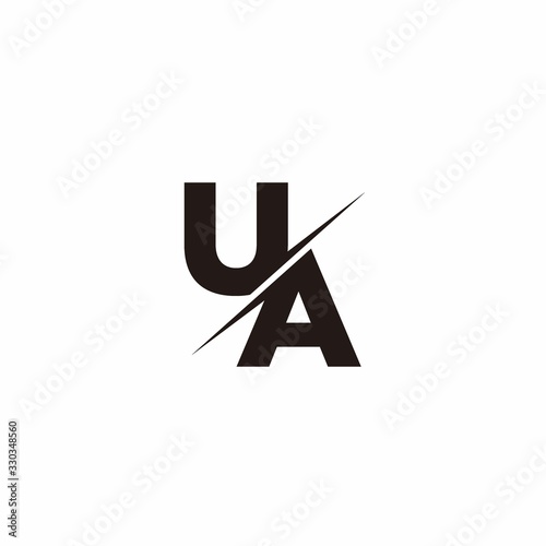 Logo Monogram Slash concept with Modern designs template letter UA