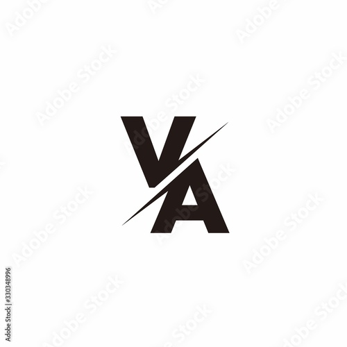 Logo Monogram Slash concept with Modern designs template letter VA