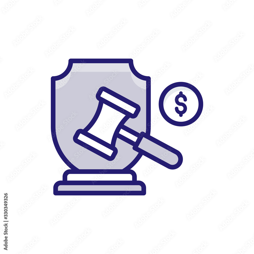 Legal Expense Insurance icon Flat Vector Illustration.