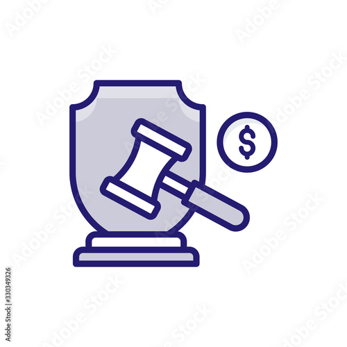 Legal Expense Insurance icon Flat Vector Illustration.