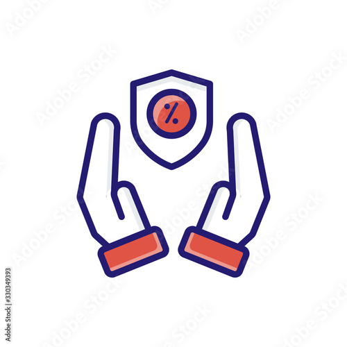 Interest Rate Insurance icon Flat Vector Illustration.