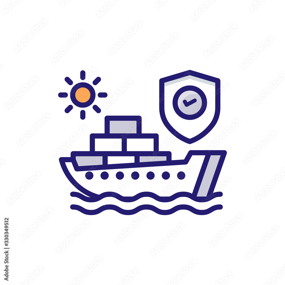 Voyage Insurance icon Flat Vector Illustration. Voyage Insurance icon Flat Vector Illustration.