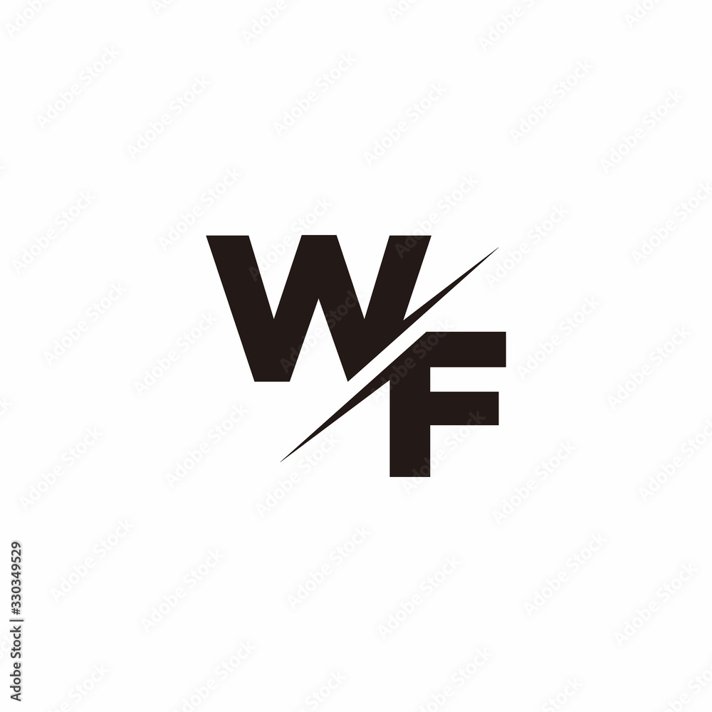 Logo Monogram Slash concept with Modern designs template letter WF Logo Monogram Slash concept with Modern designs template letter WF
