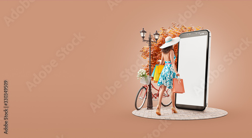 Unusual 3d illustration smart phone application