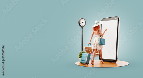 Unusual 3d illustration smart phone application