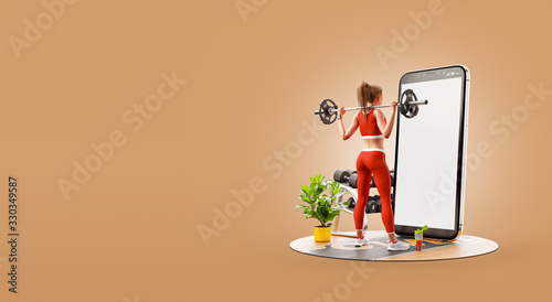 Unusual 3d illustration smart phone application