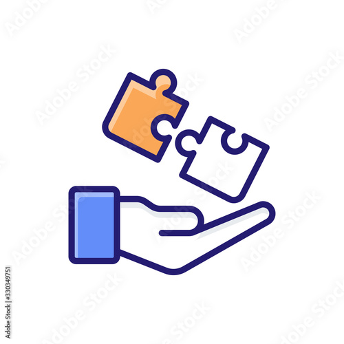 Bancassurance Insurance icon Flat Vector Illustration.