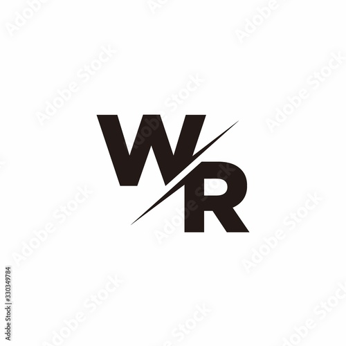 Logo Monogram Slash concept with Modern designs template letter WR