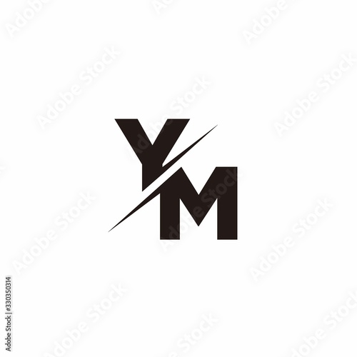 Logo Monogram Slash concept with Modern designs template letter YM