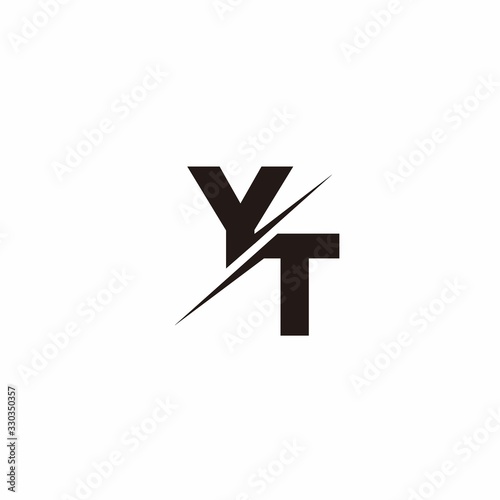 Logo Monogram Slash concept with Modern designs template letter YT