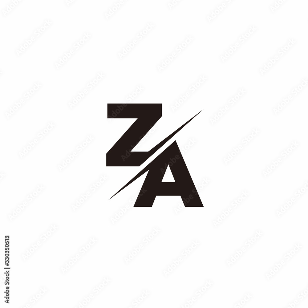 Logo Monogram Slash concept with Modern designs template letter ZA