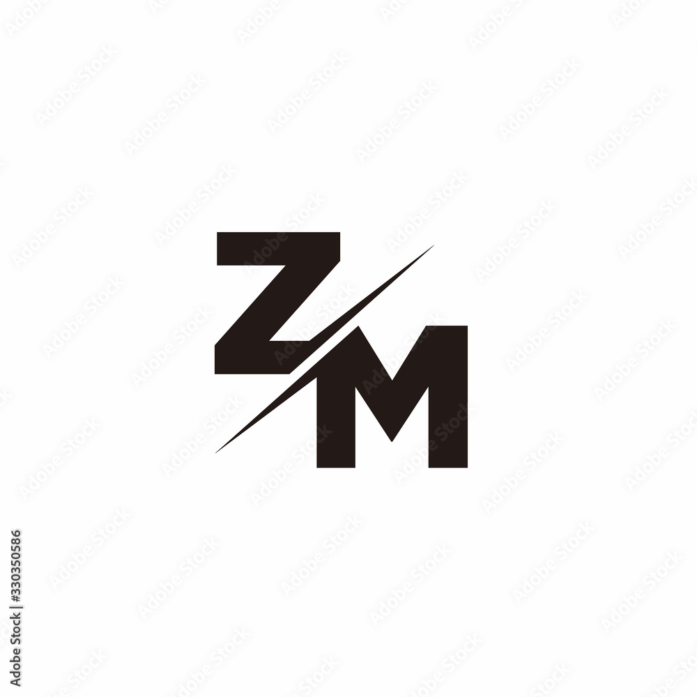 Logo Monogram Slash concept with Modern designs template letter ZM Logo Monogram Slash concept with Modern designs template letter ZM