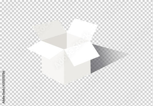 One continuous line Carton package box vector line icon isolated on white background delivery box. White cardboard box. Vector illustration