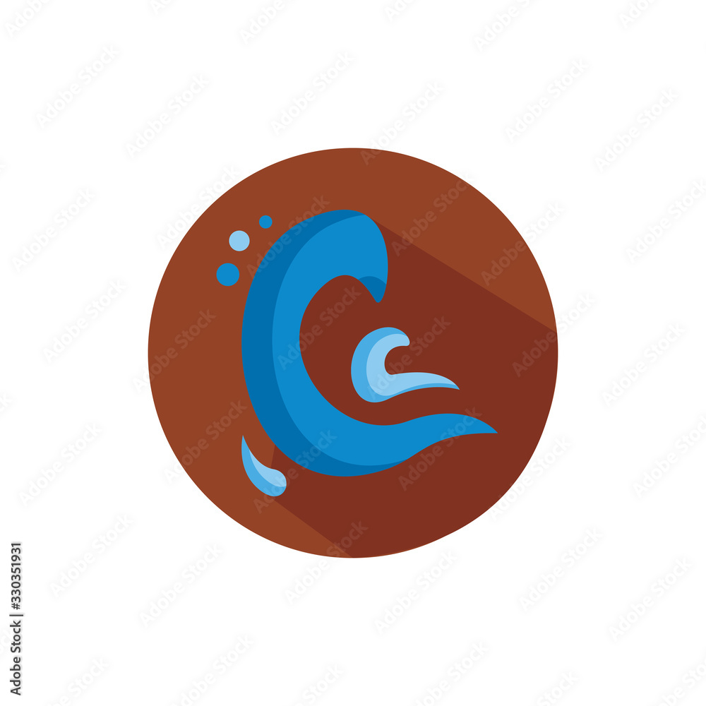 Fototapeta premium sea wave water block style