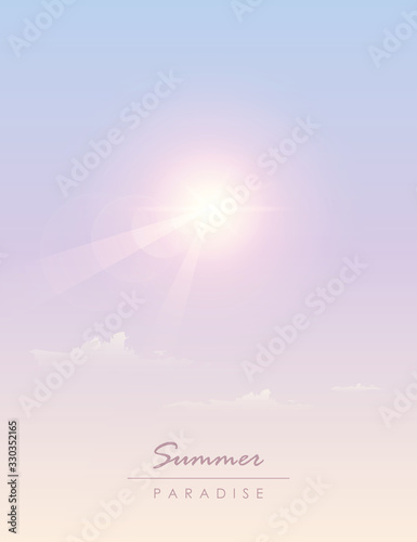 bright summer sky background with sun light vector illustration EPS10