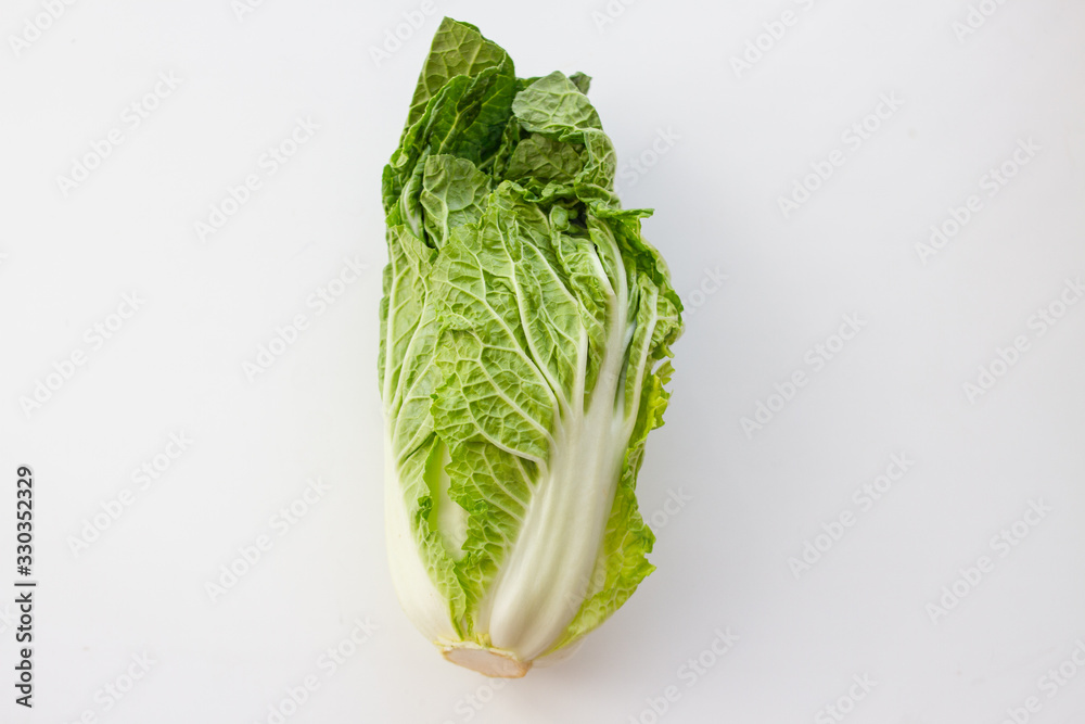 green Chinese cabbage on white background. Vegetable. green Chinese cabbage on white background. Vegetable.
