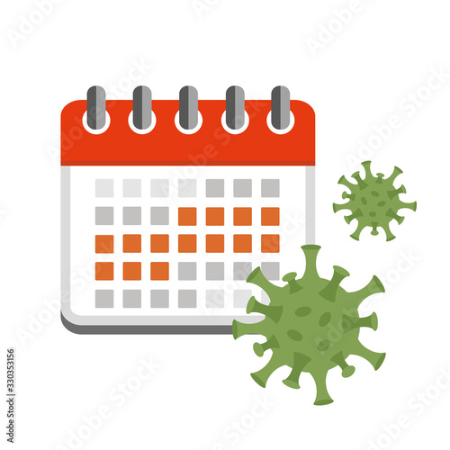 incubation period virus in red calendar vector illustration EPS10
