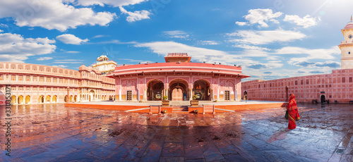Obraz na płótnie Jaipur city palace inner yard, beautiful panorama, India w salonie