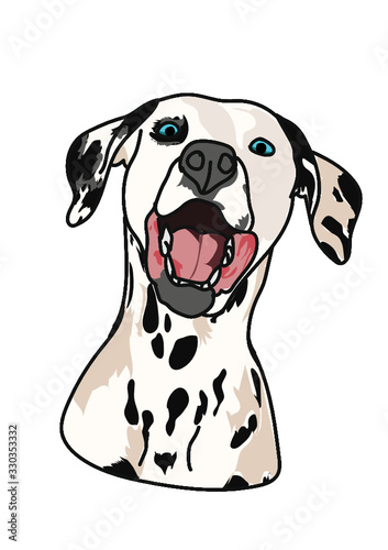 vector illustration of Dalmatian cartoon dog