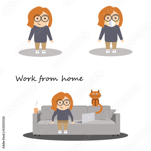 Work from home concept. quarantine because of coronavirus