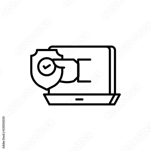 System Insurance icon Line Vector Illustration.
