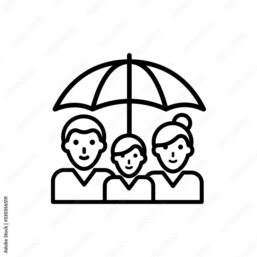 Family Insurance icon Line Vector Illustration. Family Insurance icon Line Vector Illustration.