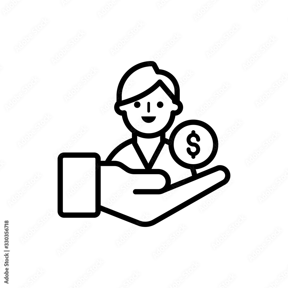 Employee Wages Insurance icon Line Vector Illustration. Employee Wages Insurance icon Line Vector Illustration.