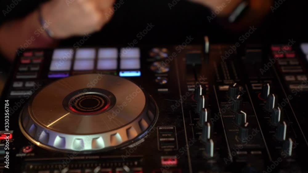 DJ mixing console. Music at the festival. DJ mixing console. Music at the festival.