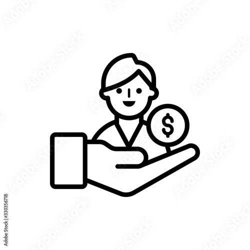 Employee Wages Insurance icon Line Vector Illustration.