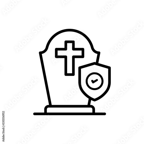 Funeral Insurance icon Line Vector Illustration.