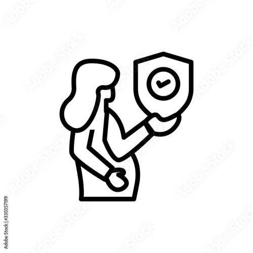 Pregnancy Insurance icon Line Vector Illustration.
