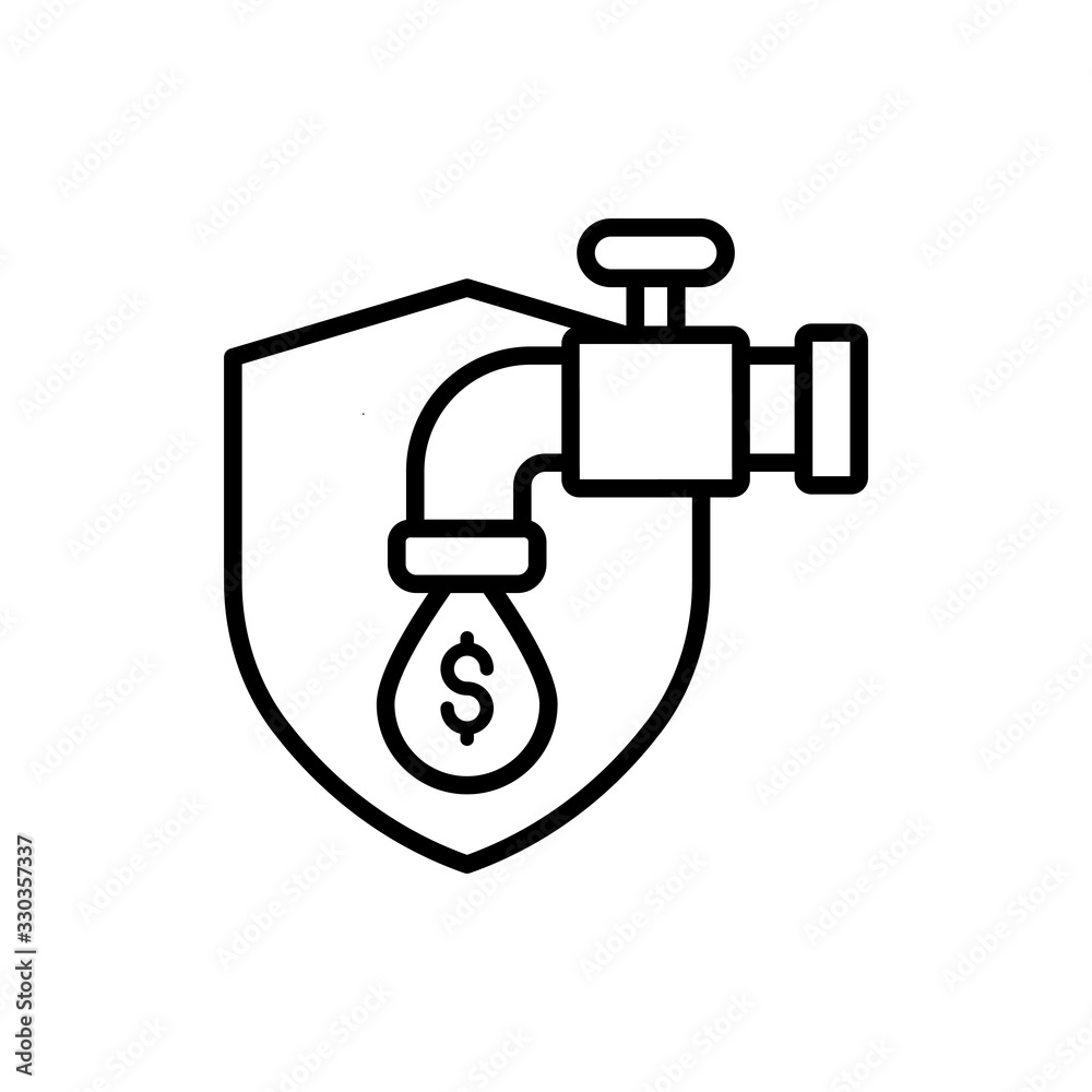 Stop loss Insurance icon Line Vector Illustration. Stop loss Insurance icon Line Vector Illustration.