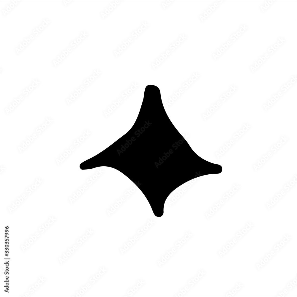 Simple star drawn in outline isolated on white. Single vector illustration in cartoon doodle style. Simple star drawn in outline isolated on white. Single vector illustration in cartoon doodle style.