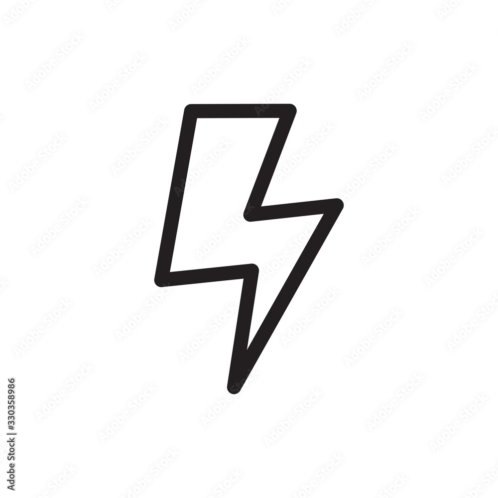 lightning bolt icon in trendy flat style lightning bolt icon in trendy flat style