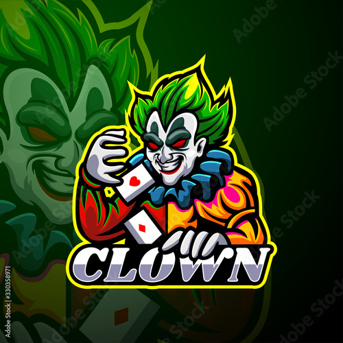 Clown esport logo mascot design