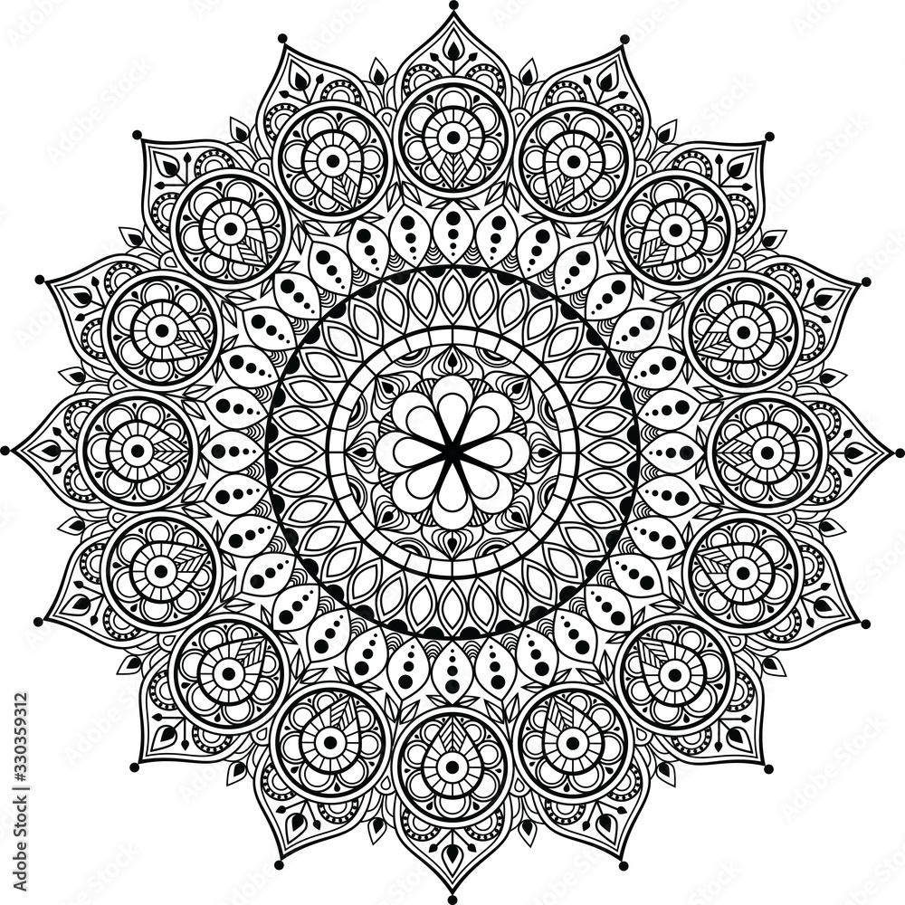 Fototapeta premium Mandala. India. Geometry. Ornament. Decoration. Tattoo