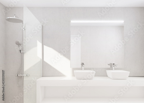 bathroom toilet 3d rendering front view