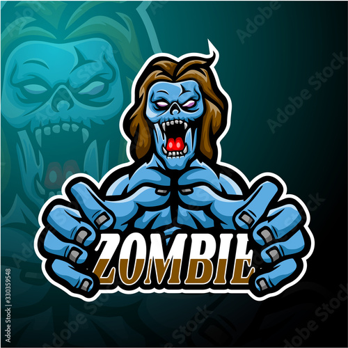 Zombie esport logo mascot design