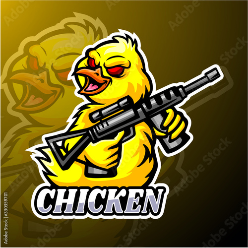 Chicken esport logo mascot design