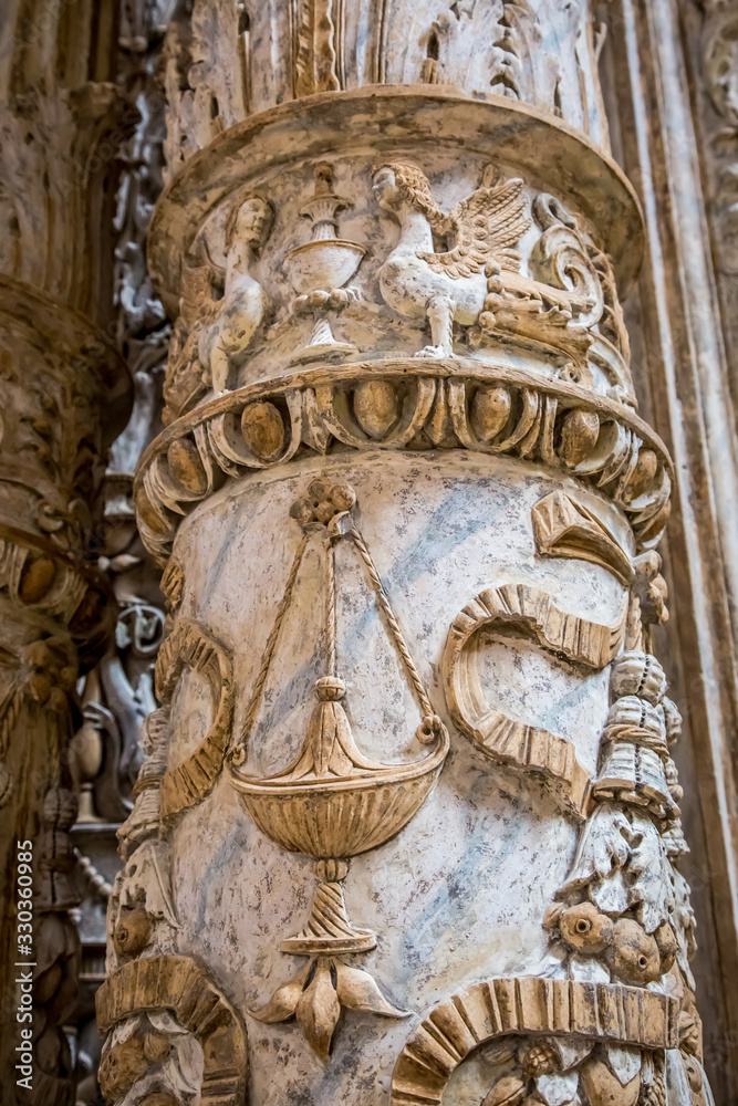 Interiors of the Church of Saint Anastasia in Verona, Veneto, Italy