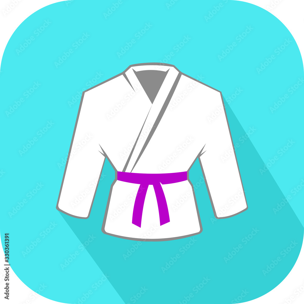 Martial Arts Purple Belt Rank Flat Icon vector Illustration.